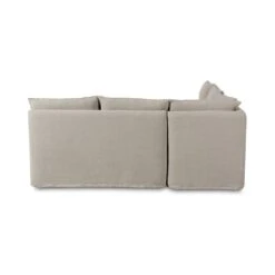 Drew Slipcover Dining Banquette - Stone -France and Son Store 245484 001 BCK 1
