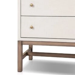 Fiona Tall Dresser - Ivory Painted Raffia -France and Son Store 246170 002 DET 4