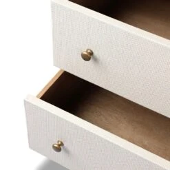 Fiona Tall Dresser - Ivory Painted Raffia -France and Son Store 246170 002 DET 5