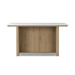 Fatima Kitchen Island - White Carrara Marble -France and Son Store 248178 001 BCK 1