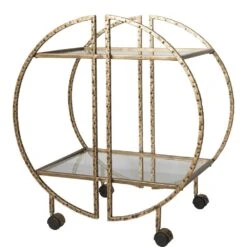 Zelina Gold Bar Cart -France and Son Store 25065 3