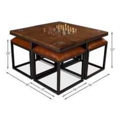 Low Game Table With Four Stools -France and Son Store 25693 X