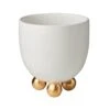 Catalina Footed Cachepot, Matte White, Gold Feet -France and Son Store 260215 1000x bc9f760d 0489 4cc8 bd15 19c651a4d9b7