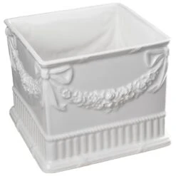 Square Cachepot With Garland