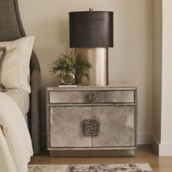Metro Nightstand - Grey Hair-on-Hide -France and Son Store 27353