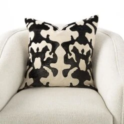 Ink Blot Pillow-Black-22 X 22