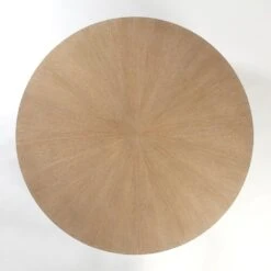 Flute Table 60 Cerused Oak Top W/34 Gold Leaf Base -France and Son Store 27664 b9040434 d5da 4f65 94cb 608afbbbe11a