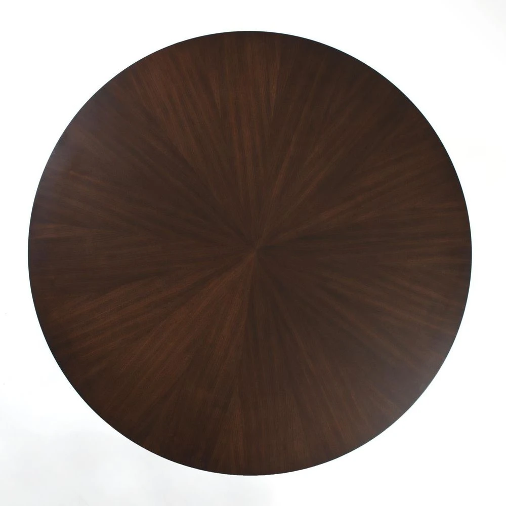 Flute Table 60 Walnut Top W/34 Silver Leaf Base 4 Flute Table 60 Walnut Top W/34 Silver Leaf Base - Image 2