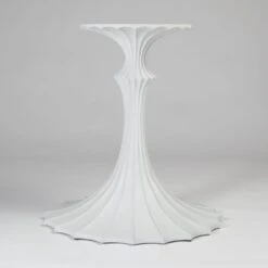 Flute Table 96 Walnut Top W/26 White Base -France and Son Store 27667