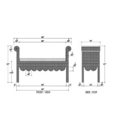 Newport Scalloped Bench In Rattan Natural W/ Arctic White Performance Fabric -France and Son Store 28447 ld 1 5f68f2e1 e183 4e2b a2c3 30b1a45bbbdd