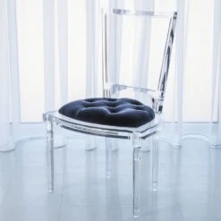 Marilyn Acrylic Side Chair W/ Mohair Seat -France and Son Store 3.31165