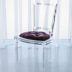 Marilyn Acrylic Side Chair W/ Mohair Seat -France and Son Store 3.31171