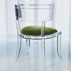 Klismos Acrylic Chair With Mohair Seat -France and Son Store 3.31326 1