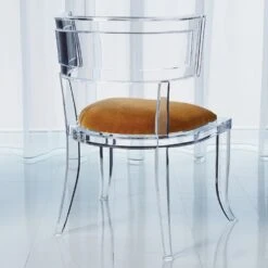 Klismos Acrylic Chair With Mohair Seat -France and Son Store 3.31327 1