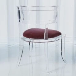Klismos Acrylic Chair With Mohair Seat -France and Son Store 3.31328 1