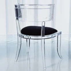 Klismos Acrylic Chair With Mohair Seat -France and Son Store 3.31331 1
