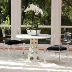 Klismos Acrylic Chair With Mohair Seat -France and Son Store 3.31331 3