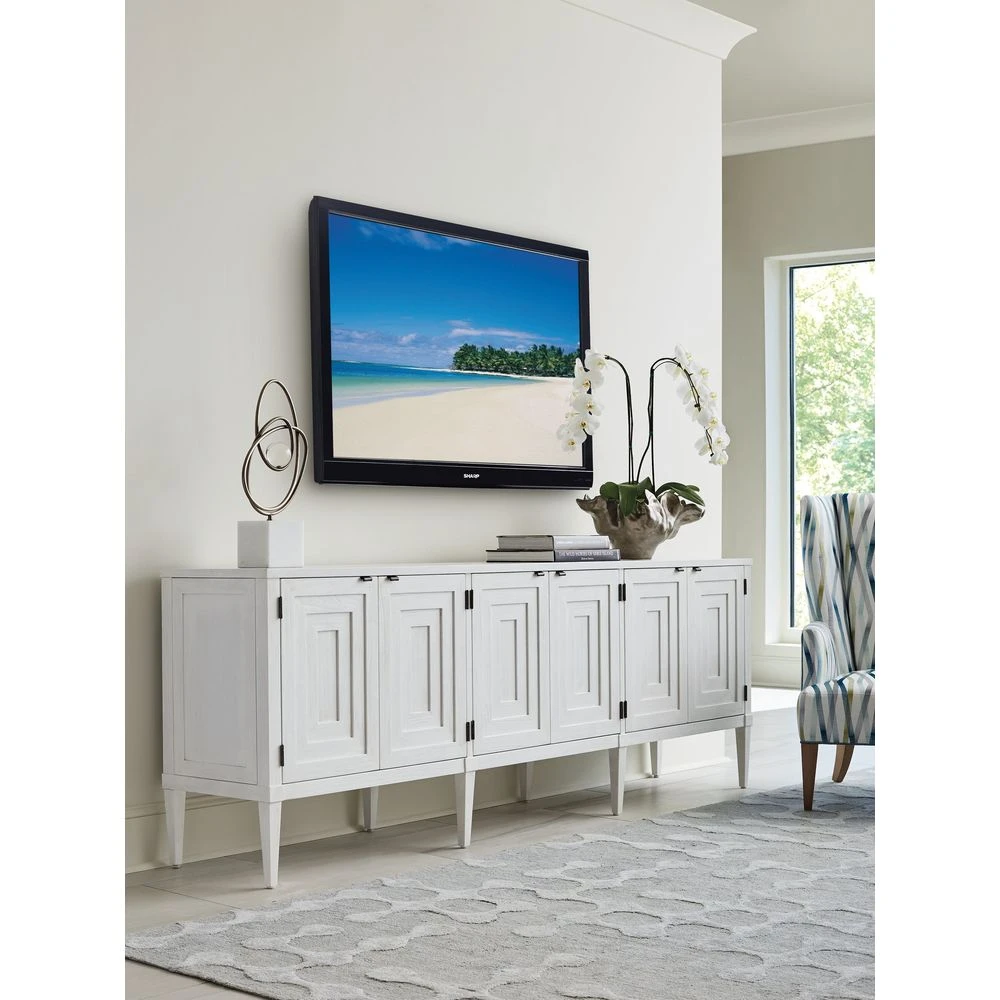 Clearwater Long Media Console - Creamy White 4 Clearwater Long Media Console - Creamy White - Image 2