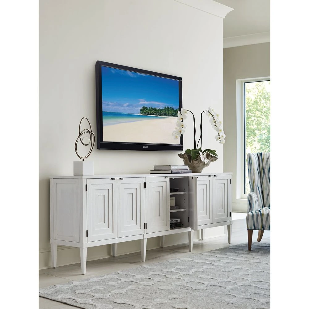Clearwater Long Media Console - Creamy White 5 Clearwater Long Media Console - Creamy White - Image 3