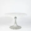 Flute Table 48 White Marble Top W/26 Silver Leaf Base -France and Son Store 33446