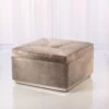 Metro Square Storage Ottoman-Grey Hair-o -France and Son Store 38039