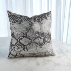 Shimmer Snake Skin Pillow - Silver -France and Son Store 39903