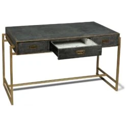 Grey Leather Shagreen Desk -France and Son Store 3b21ed77ca193a954889b4e5805ee2ed