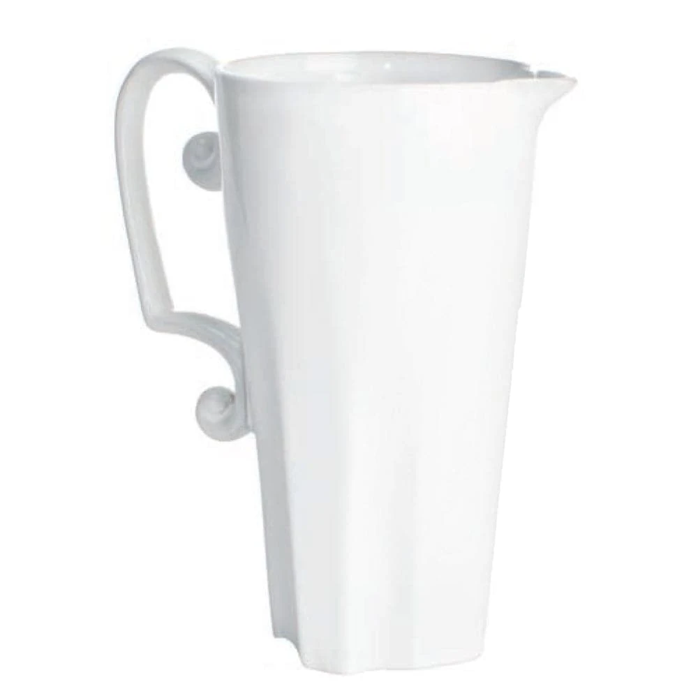 Charlot Pitcher, White, Scroll Handle Set Of 2