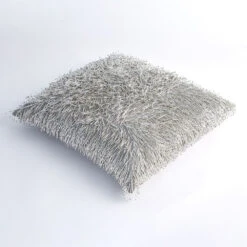 Shimmy Fringe Pillow - Silver