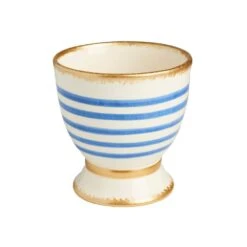 Savoy Blue/White Striped Cachepot, Small Set Of 2