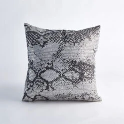 Shimmer Snake Skin Pillow - Silver -France and Son Store 40068