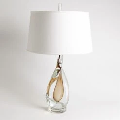 Amber Twist Lamp W/Silk Shade -France and Son Store 42674