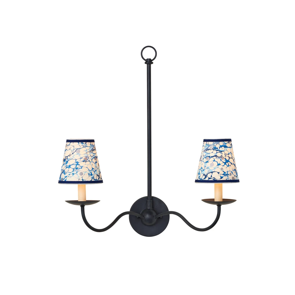 Marble Blue Lace Paper Tapered Chandelier Shade 5 Marble Blue Lace Paper Tapered Chandelier Shade - Image 3