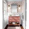 Honey & Hank Fifty States Hydrangea Wallpaper -France and Son Store 50StatesHydrangeaBlush BathroomMockup