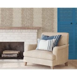 Honey & Hank Fifty States Shagreen Wallpaper -France and Son Store 50StatesShagreenTaupe BeachFireplace