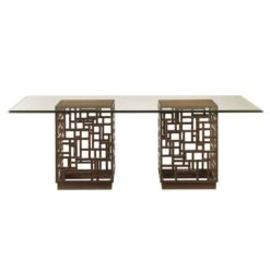 South Sea Dining Table With 84 X 48 Inch Glass Top - Bali