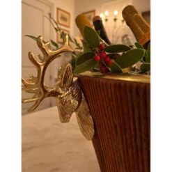 Champagne Cooler W/ Brass Stags Head -France and Son Store 547418AntlerShotLifestyleChristmas 1000x fc5b1b43 5c58 4d56 adec 6faeb74276f3
