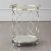 Round Lattice Serving Cart With Tray - Nickel -France and Son Store 55970
