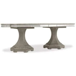Tranquil Rectangle Dining Table W/2-20In Leaves - Grey Silver - Mirror Wood - Rectangle