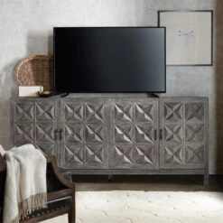 Windsor Entertainment Console - Grey - Metal Wood Resin -France and Son Store 5751 55483 89 3