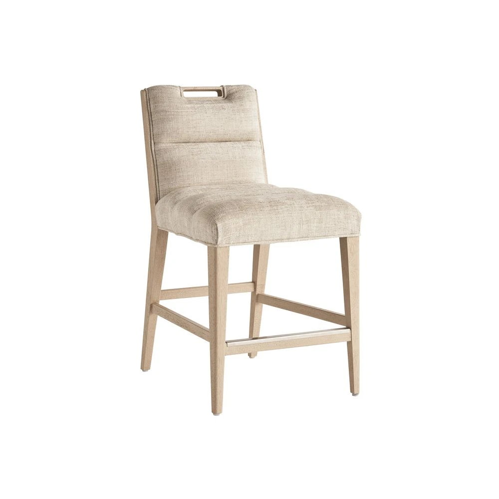 Greer Channeled Upholstered Counter Stool - Sand Drift 3 Greer Channeled Upholstered Counter Stool - Sand Drift