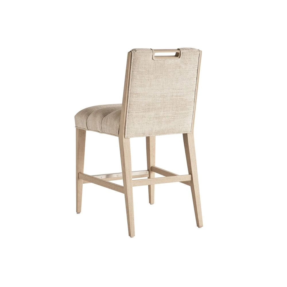 Greer Channeled Upholstered Counter Stool - Sand Drift 4 Greer Channeled Upholstered Counter Stool - Sand Drift - Image 2