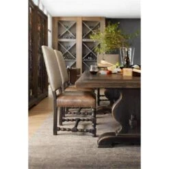 Mesa 86In Dining Table With Leaves - Brown - Rectangle -France and Son Store 5960 75200 BRN 6