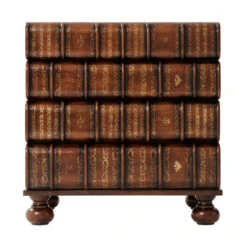 Hand Carved And Gilt Faux Book Nightstand