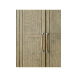 Oceanview Bar Cabinet - Beige Natural Off White - Fiberglass Glass Rattan Wood -France and Son Store 6015 75160 80 detail