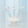 S/8 Alabaster Cocktail Picks W/Base - White -France and Son Store 60988