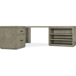 Bluff Corner Desk With File And Open Desk Cabinet