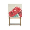 Ainsley Bar Cabinet - Off White Red - Glass Metal Mirror Wood -France and Son Store 628 50027 65 straight silo