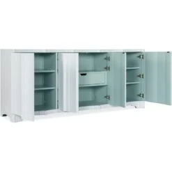 Corinth Four Door Entertainment Console -France and Son Store 628 55015 02 open silo