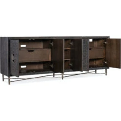Graham Five Door Credenza - Black - Metal Wood Resin -France and Son Store 628 85106 96 open silo 5d2b6143 2f2c 48e7 b420 3a535f2fcc08